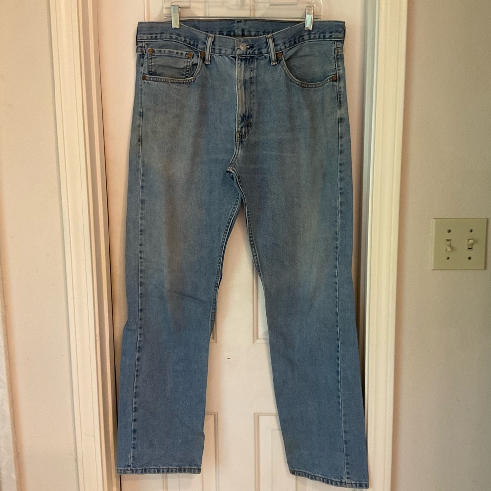 Levi’s 505 Jeans, Men’s 36” x 32”, Well Loved, Well Worn.  Medium wash.